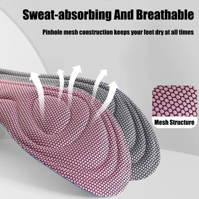 Nano Antibacterial Massage Sport Insole Feet Orthopedic Shoe Sole Memory Foam Insoles for Shoes Men Women Running Accessories