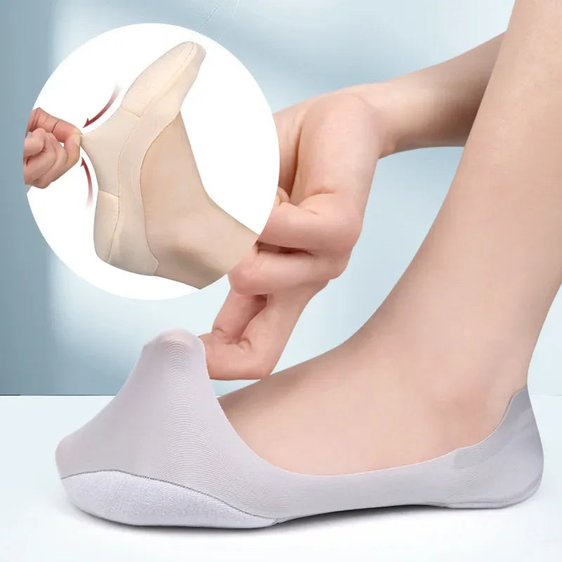 New Boat Sock Plantar Fasciitis Shoes Insole Socks Insoles for Feet Women Shock Absorbing Shoe Sole Invisible Non Slip Shoe Pads