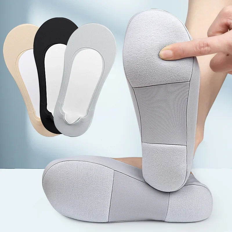 New Boat Sock Plantar Fasciitis Shoes Insole Socks Insoles for Feet Women Shock Absorbing Shoe Sole Invisible Non Slip Shoe Pads